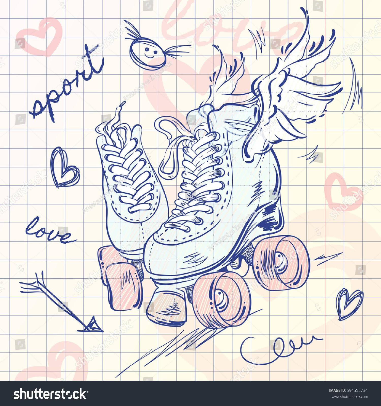 stock-vector-rollers-for-skating-vector-school-sketch-style-illustration-sport-girls-love-594555734